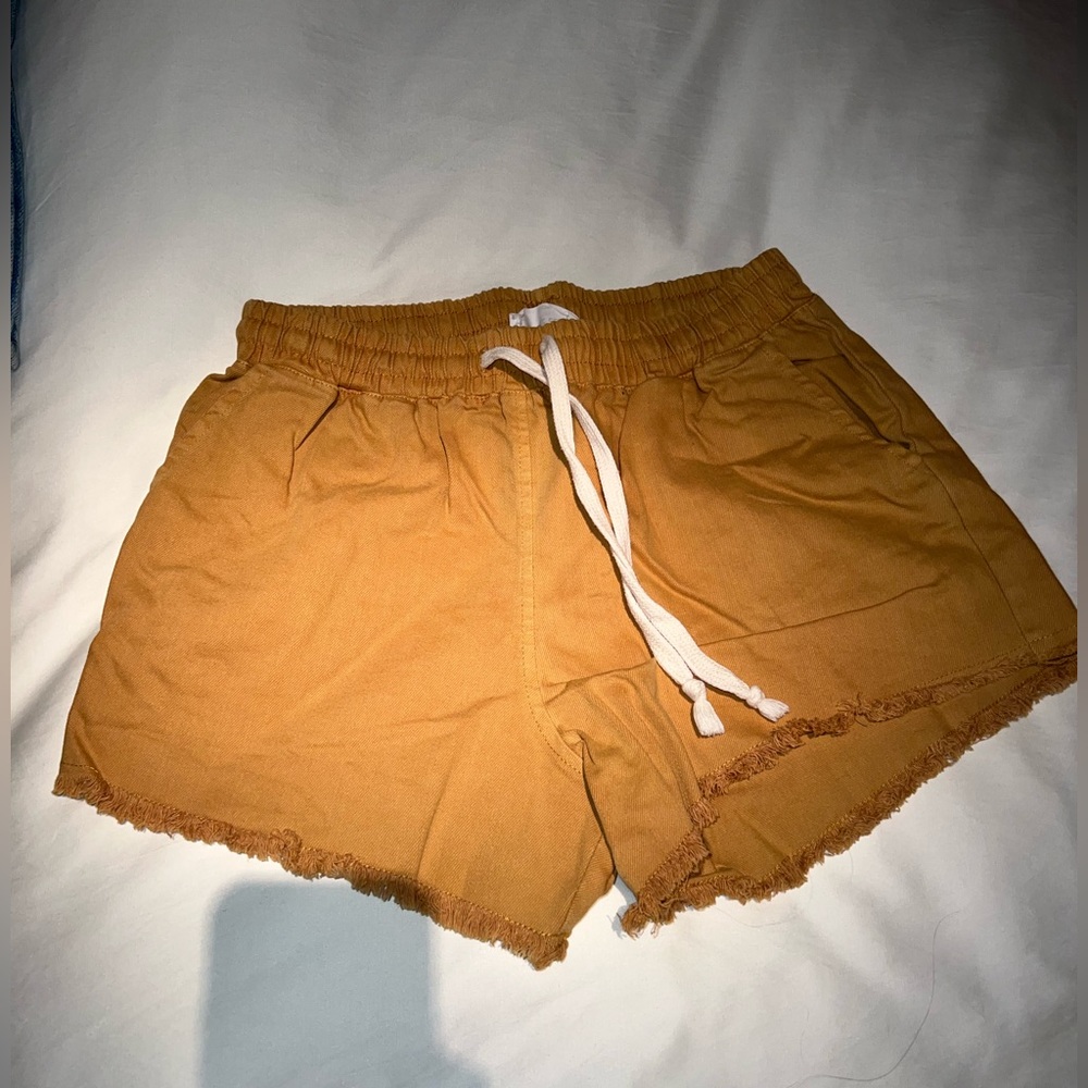 mustard yellow comfy shorts